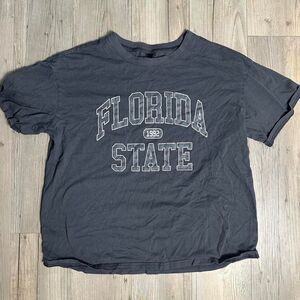 Dazy Women's Grey and Blue T-shirt